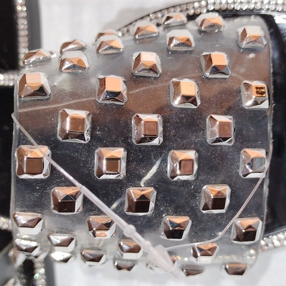 Steve MADDEN SZ 8 SLIDES FLATS SLIP ON DRESS SHOES SILVER GLITTER ACCENTS NWT - Picture 9 of 9